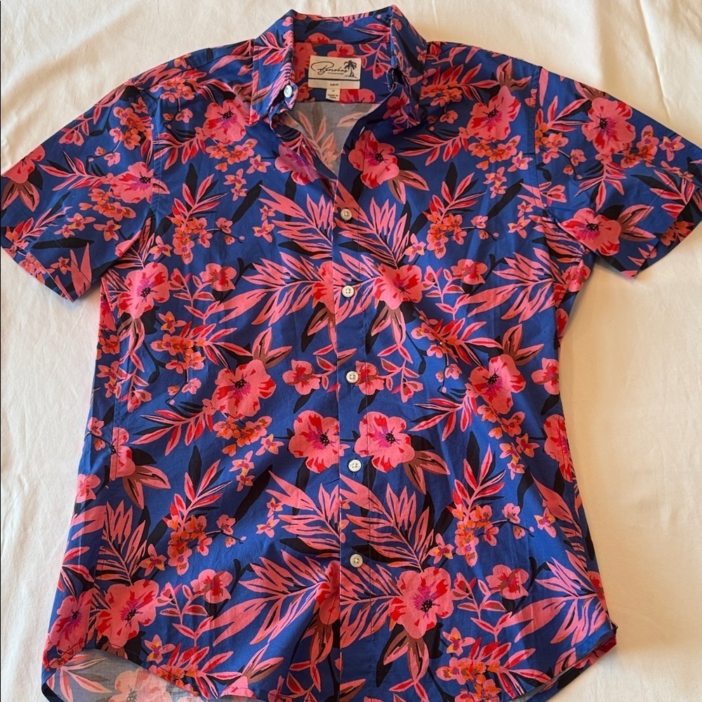 Bonobos Blue and Pink Floral Shirt